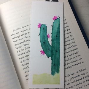 Cactus Hand Painted Bookmark